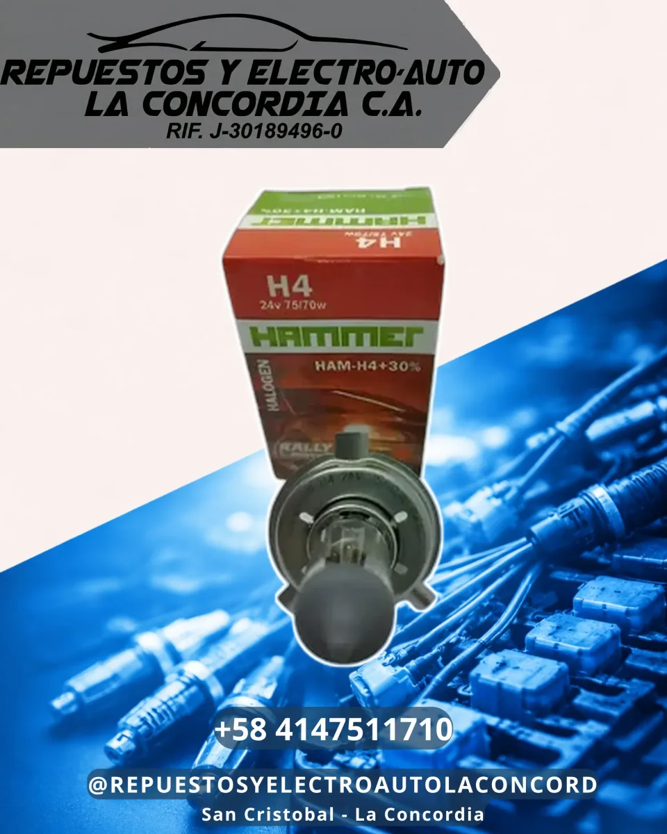 BOMBILLO HALOG. H4 RALLY 30% 24V 70/75W CAJA
