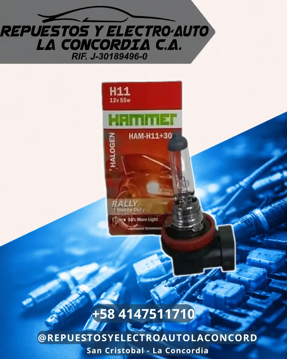BOMBILLO HALOG. H11 RALLY 30% 12V 55W HAMMER CAJA