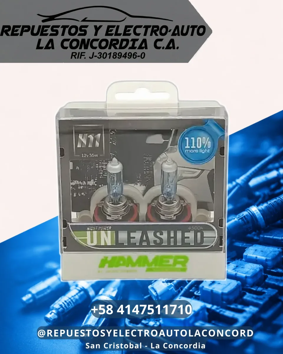 BOMBILLO HALOG. H11 NP UNLEASHED 110% 12V 55W HAMMER DUO