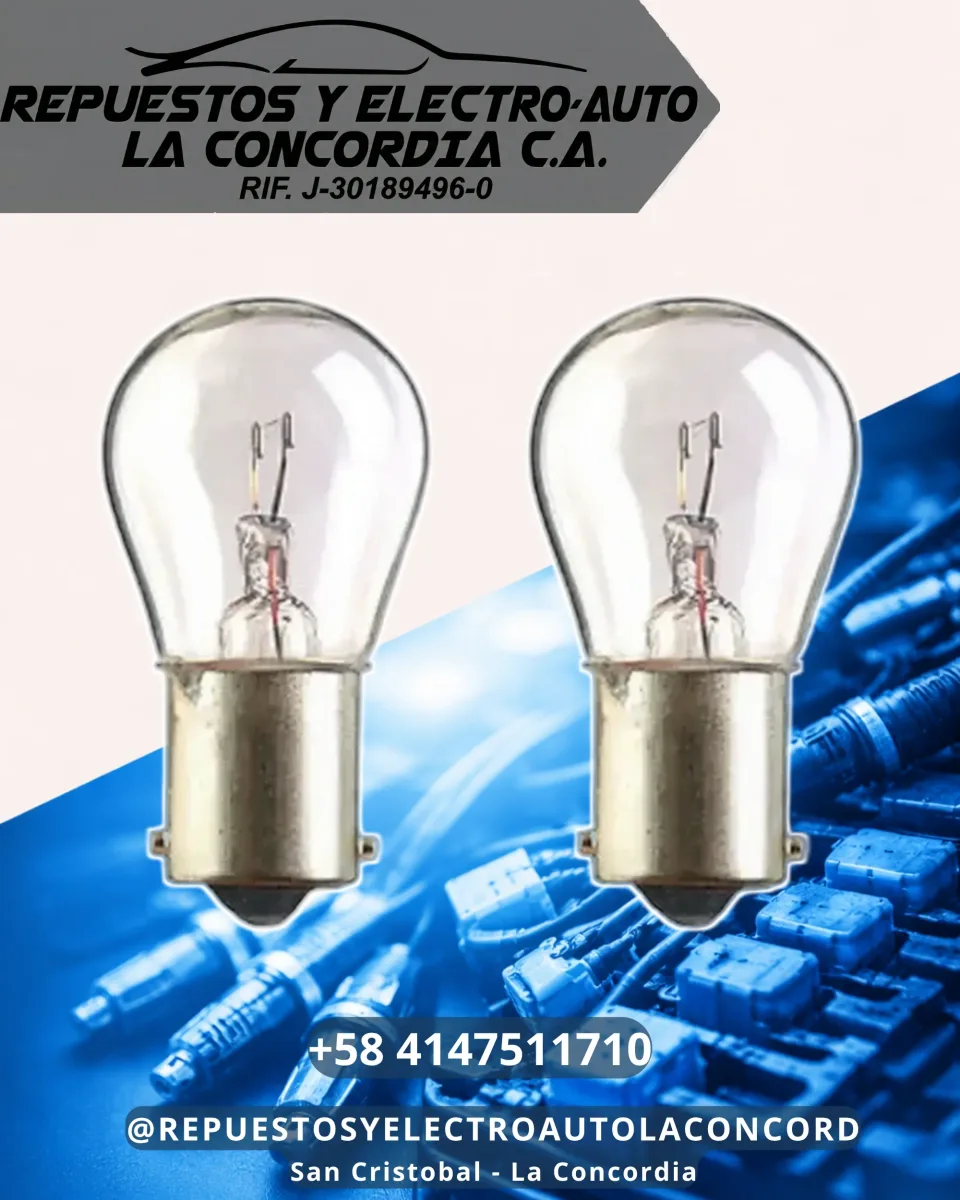 BOMBILLO 1073 1156 1CONTACTO BASE METALICA BLANCO