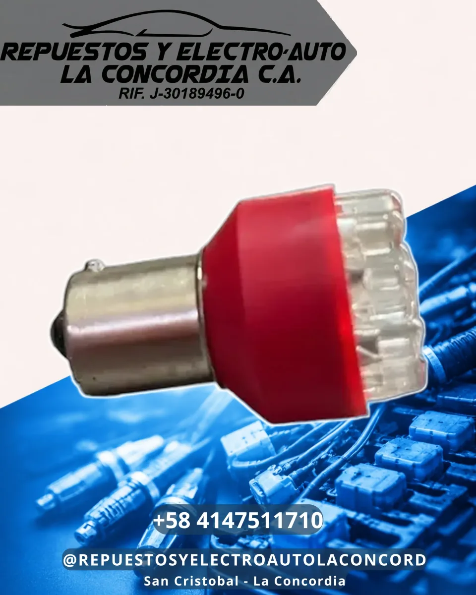 BOMBILLO 1073 LED 12V BASE METALICA ROJO + FLASH