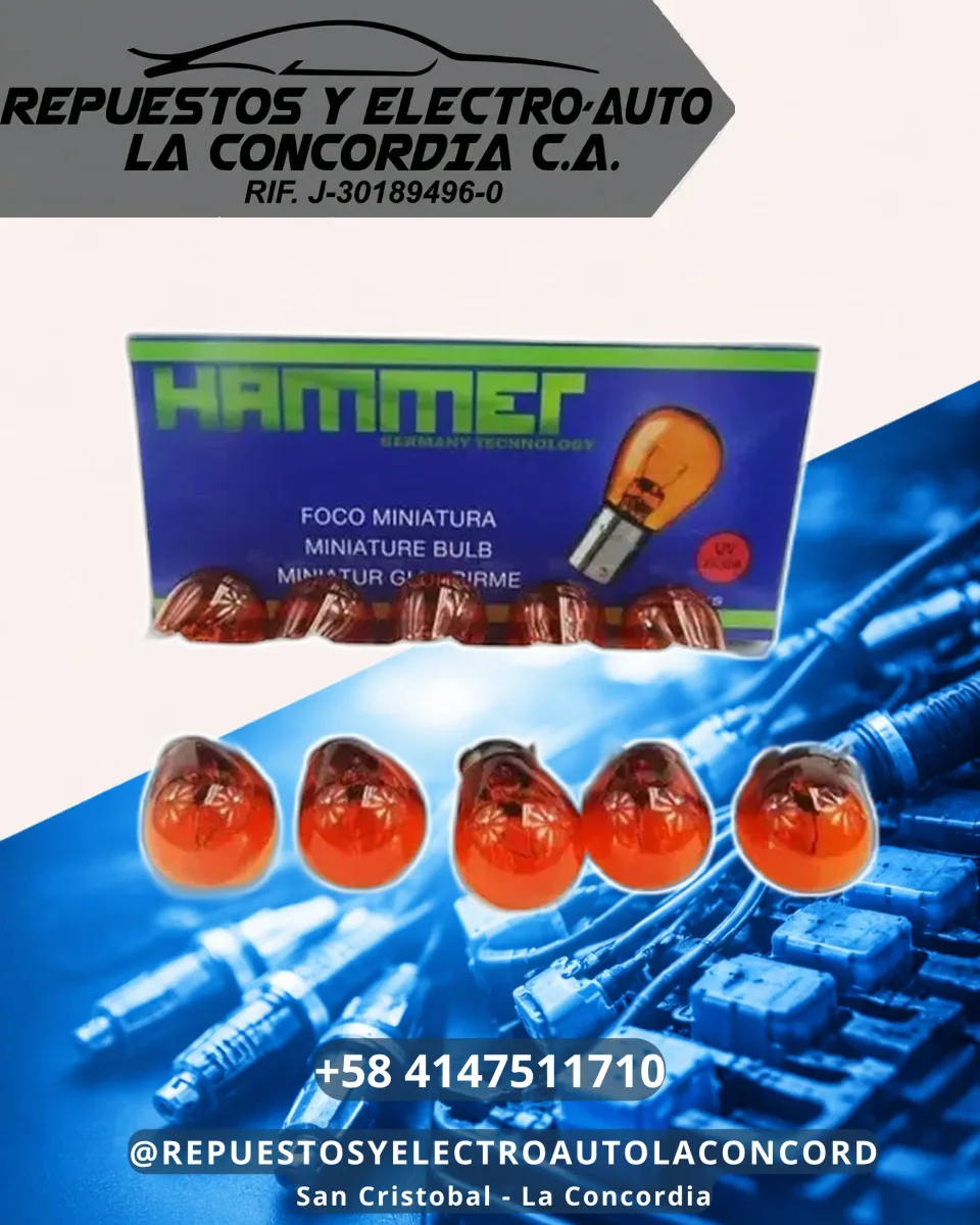 BOMBILLO 1073 12V 1 CONTACTO BASE METALICA HAMMER